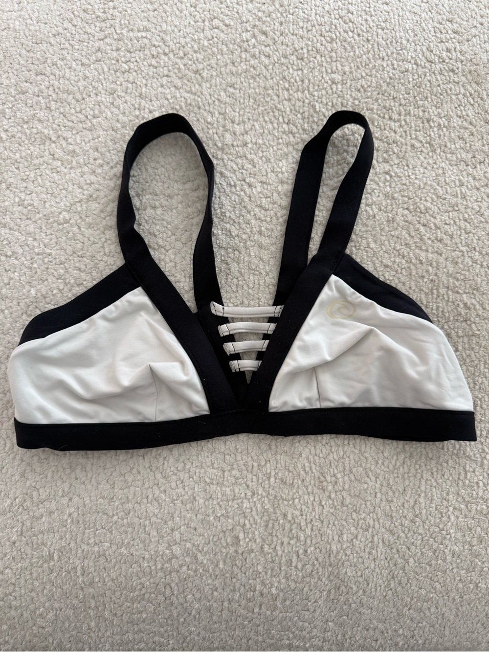Ripcurl Black & White Strappy Bikini Top M
